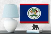 Holzschild Flagge Belizes 18x12cm Flag of Belize