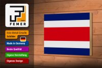 Holzschild Flagge Costa Ricas 18x12cm Flag of Costa Rica