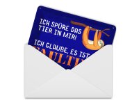 Blechpostkarte Spruch 14x10 cm ich spüre das Faultier in mir Deko Schild