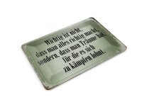 Blechpostkarte Spruch 14x10cm wichtig Träume haben und kämpfen Deko Schild