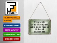 Blechpostkarte Spruch 14x10cm wichtig Träume haben und kämpfen Deko Schild