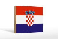 Holzschild Flagge Kroatien 18x12 cm Flag of Croatia