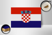 Holzschild Flagge Kroatien 18x12 cm Flag of Croatia