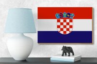 Holzschild Flagge Kroatien 18x12 cm Flag of Croatia