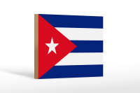 Holzschild Flagge Kuba 18x12cm Flag of Cuba