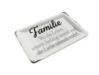 Blechpostkarte Spruch 14x10 cm Familie wo Leben Anfang nimmt Deko Schild