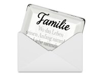 Blechpostkarte Spruch 14x10 cm Familie wo Leben Anfang nimmt Deko Schild
