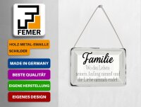 Blechpostkarte Spruch 14x10 cm Familie wo Leben Anfang nimmt Deko Schild