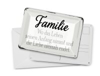 Blechpostkarte Spruch 14x10 cm Familie wo Leben Anfang nimmt Deko Schild