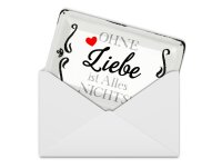 Blechpostkarte Spruch 14x10cm ohne Liebe ist Alles nichts Herz Deko Schild