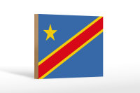 Holzschild Flagge DR Kongo 18x12cm Flag democratic Congo