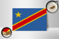 Holzschild Flagge DR Kongo 18x12cm Flag democratic Congo