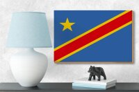 Holzschild Flagge DR Kongo 18x12cm Flag democratic Congo
