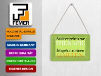 Blechpostkarte Spruch 14x10 cm andere zur Therapie ich Garten Deko Schild