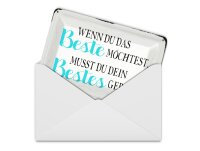 Blechpostkarte Spruch 14x10cm wenn du das beste möchtest musst Deko Schild