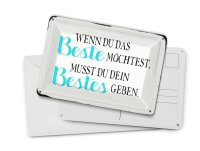 Blechpostkarte Spruch 14x10cm wenn du das beste möchtest musst Deko Schild
