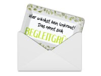 Blechpostkarte Spruch 14x10 cm wächst kein Unkraut Begleitgrün Deko Schild
