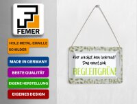 Blechpostkarte Spruch 14x10 cm wächst kein Unkraut Begleitgrün Deko Schild