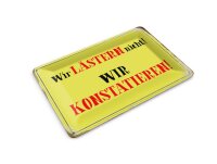 Blechpostkarte Spruch 14x10 cm wir lästern nicht konstatieren Deko Schild