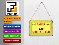 Blechpostkarte Spruch 14x10 cm wir lästern nicht konstatieren Deko Schild