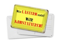 Blechpostkarte Spruch 14x10 cm wir lästern nicht konstatieren Deko Schild