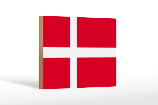 Holzschild Flagge Dänemark 18x12cm Flag of Denmark