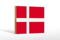 Holzschild Flagge Dänemark 18x12cm Flag of Denmark