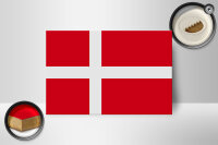 Holzschild Flagge Dänemark 18x12cm Flag of Denmark