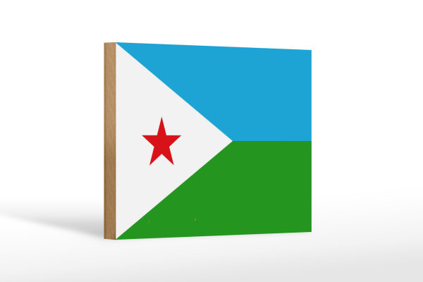 Holzschild Flagge Dschibuti 18x12cm Flag of Djibouti