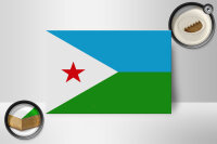 Holzschild Flagge Dschibuti 18x12cm Flag of Djibouti