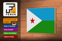 Holzschild Flagge Dschibuti 18x12cm Flag of Djibouti