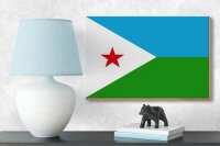 Holzschild Flagge Dschibuti 18x12cm Flag of Djibouti
