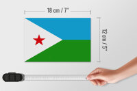Holzschild Flagge Dschibuti 18x12cm Flag of Djibouti