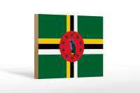 Holzschild Flagge Dominicas 18x12cm Flag of Dominica