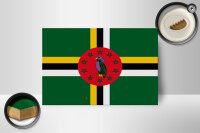 Holzschild Flagge Dominicas 18x12cm Flag of Dominica