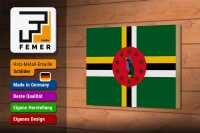 Holzschild Flagge Dominicas 18x12cm Flag of Dominica