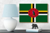 Holzschild Flagge Dominicas 18x12cm Flag of Dominica