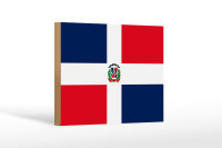 Holzschild Flagge Dominikanische Republik 18x12cm Flag