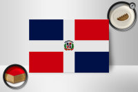 Holzschild Flagge Dominikanische Republik 18x12cm Flag