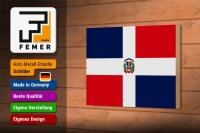 Holzschild Flagge Dominikanische Republik 18x12cm Flag
