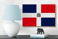 Holzschild Flagge Dominikanische Republik 18x12cm Flag