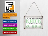 Blechpostkarte Spruch 14x10cm Blume Knick Schmetterling dick Deko Schild