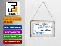 Blechpostkarte Spruch 14x10 cm Tanzen Träumen mit den Beinen Deko Schild