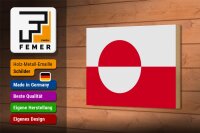 Holzschild Flagge Grönlands 18x12 cm flag of Greenland Dekoration