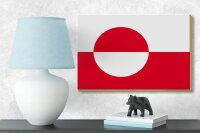 Holzschild Flagge Grönlands 18x12 cm flag of Greenland Dekoration