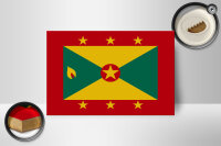 Holzschild Flagge Grenadas 18x12 cm Flag of Grenada Dekoration