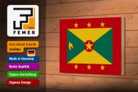 Holzschild Flagge Grenadas 18x12 cm Flag of Grenada Dekoration
