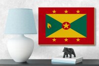 Holzschild Flagge Grenadas 18x12 cm Flag of Grenada Dekoration