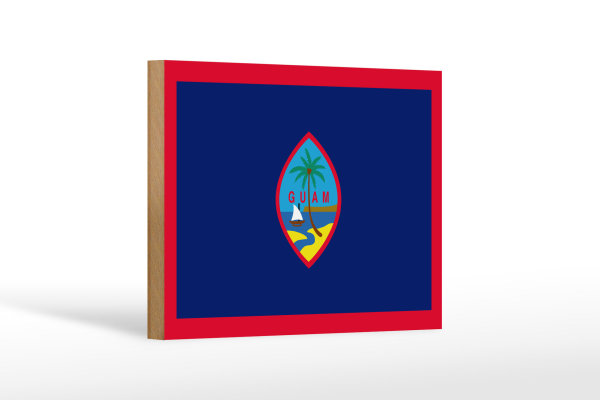 Holzschild Flagge Guams 18x12 cm Flag of Guam Dekoration
