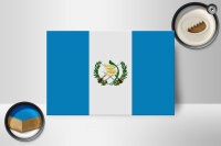 Holzschild Flagge Guatemalas 18x12 cm Flag of Guatemala Dekoration
